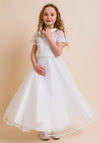 Isabella IS21947 Embroidered Bodice Tulle Communion Dress, White