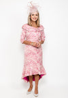 Ispirato Floral Fishtail Dress, Pink Fondant