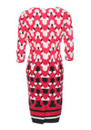 Lizabella Geometric Print Pencil Dress, Red Multi