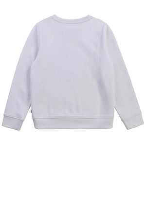 Hugo Boss Circle Logo Crew Neck Jumper, White