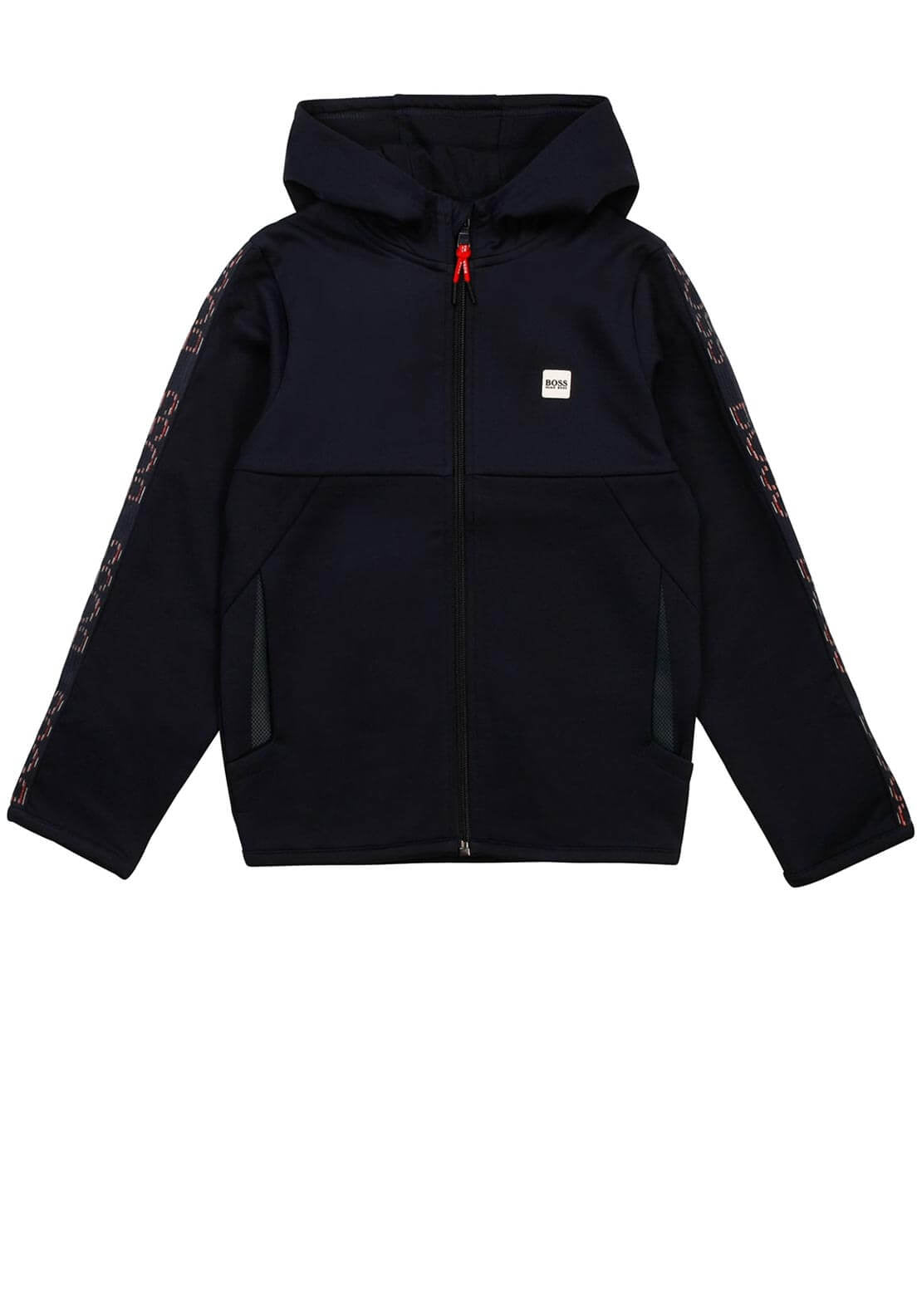 Hugo Boss Tape Logo Zip Hoodie, Navy