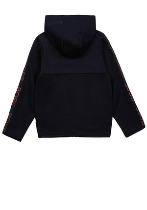 Hugo Boss Tape Logo Zip Hoodie, Navy