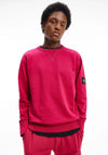 Calvin Klein Sleeve Logo Crew Neck Sweater, Cerise