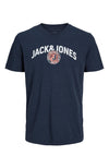 Jack and Jones Mens Short Sleeve Logo T-Shirt, Navy Blazer
