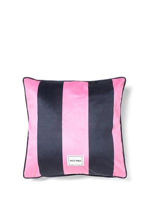 Jack Wills Heritage Stripe Cushion, Navy & Pink