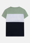 Jack & Jones Boys Logo Blocking Tee, Granite Green