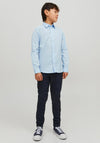 Jack & Jones Boys Joe Long Sleeve Plain Shirt, Cashmere Blue