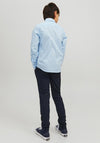 Jack & Jones Boys Joe Long Sleeve Plain Shirt, Cashmere Blue