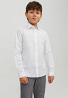 Jack & Jones Boys Joe Long Sleeve Plain Shirt, White