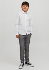 Jack & Jones Boys Joe Long Sleeve Plain Shirt, White