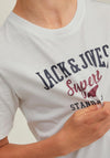 Jack & Jones Boys Short Sleeve Logo Blocking Tee, Cloud