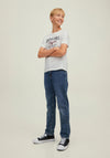 Jack & Jones Boys Short Sleeve Logo Blocking Tee, Cloud
