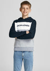 Jack & Jones Boys Logo Blocking Hoody, Navy Multi