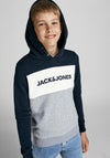 Jack & Jones Boys Logo Blocking Hoody, Navy Multi