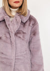Jayley One Size Faux Fur Long Coat, Lilac