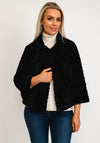 Jayley One Size Faux Fur Teddy Short Coat, Black