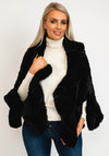 Jayley One Size Faux Fur Cape Wrap, Black