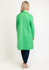 Jayley One Size Faux Suede Block Colour Coat, Green