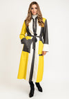 Jayley Long One Size Colour Block Coat, Yellow Multi
