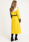 Jayley Long One Size Colour Block Coat, Yellow Multi