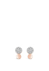 Absolute Rose Gold Double Circle Diamante Earrings, JE237RS