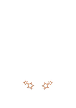 Absolute Mini Open Stars Stud Earrings, Rose Gold