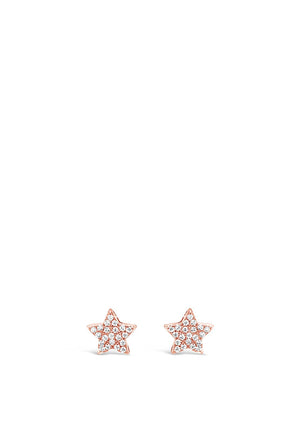 Absolute Diamante Star Stud Earrings, Rose Gold