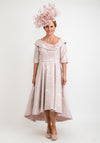 John Charles Dipped Hem Jacquard Dress, Blush