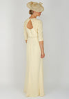 John Charles Embellished Long Crepe Dress UK Size 10, Lemon