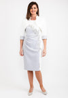 John Charles Colour Block Dress & Bolero Set, Silver & White