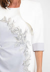 John Charles Colour Block Dress & Bolero Set, Silver & White
