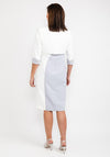 John Charles Colour Block Dress & Bolero Set, Silver & White