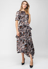 Seventy1 Abstract Print Satin Long Dress, Black
