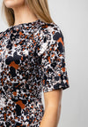 Seventy1 Abstract Print Satin Long Dress, Black