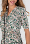 Jolie Moi Vintage Print Midi Dress, Green Multi