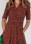 Jolie Moi Aztec Print Midi Dress, Red Multi