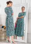 Jolie Moi Josie Animal Print Maxi Dress, Aqua Blue