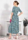Jolie Moi Josie Animal Print Maxi Dress, Aqua Blue