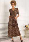 Jolie Moi Akayala Leopard Print Maxi Dress, Brown