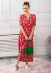 Jolie Moi Coleen Printed Maxi Dress, Red Leafy