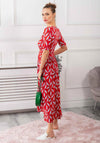 Jolie Moi Coleen Printed Maxi Dress, Red Leafy