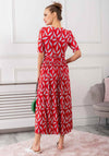 Jolie Moi Coleen Printed Maxi Dress, Red Leafy