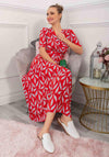 Jolie Moi Coleen Printed Maxi Dress, Red Leafy