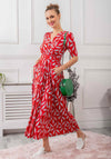 Jolie Moi Coleen Printed Maxi Dress, Red Leafy