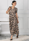 Jolie Moi Kiera Animal Print Maxi Dress, Camel