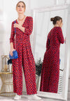 Jolie Moi Samira Printed Jumpsuit, Red Spot