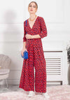 Jolie Moi Samira Printed Jumpsuit, Red Spot