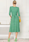 Jolie Moi Delylah Geo Print V Neck Midi Dress, Green