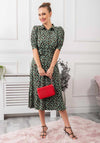 Jolie Moi Calla Leopard Print Midi Dress, Green Multi