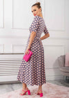 Jolie Moi Denise Bird Print Maxi Dress, Pink